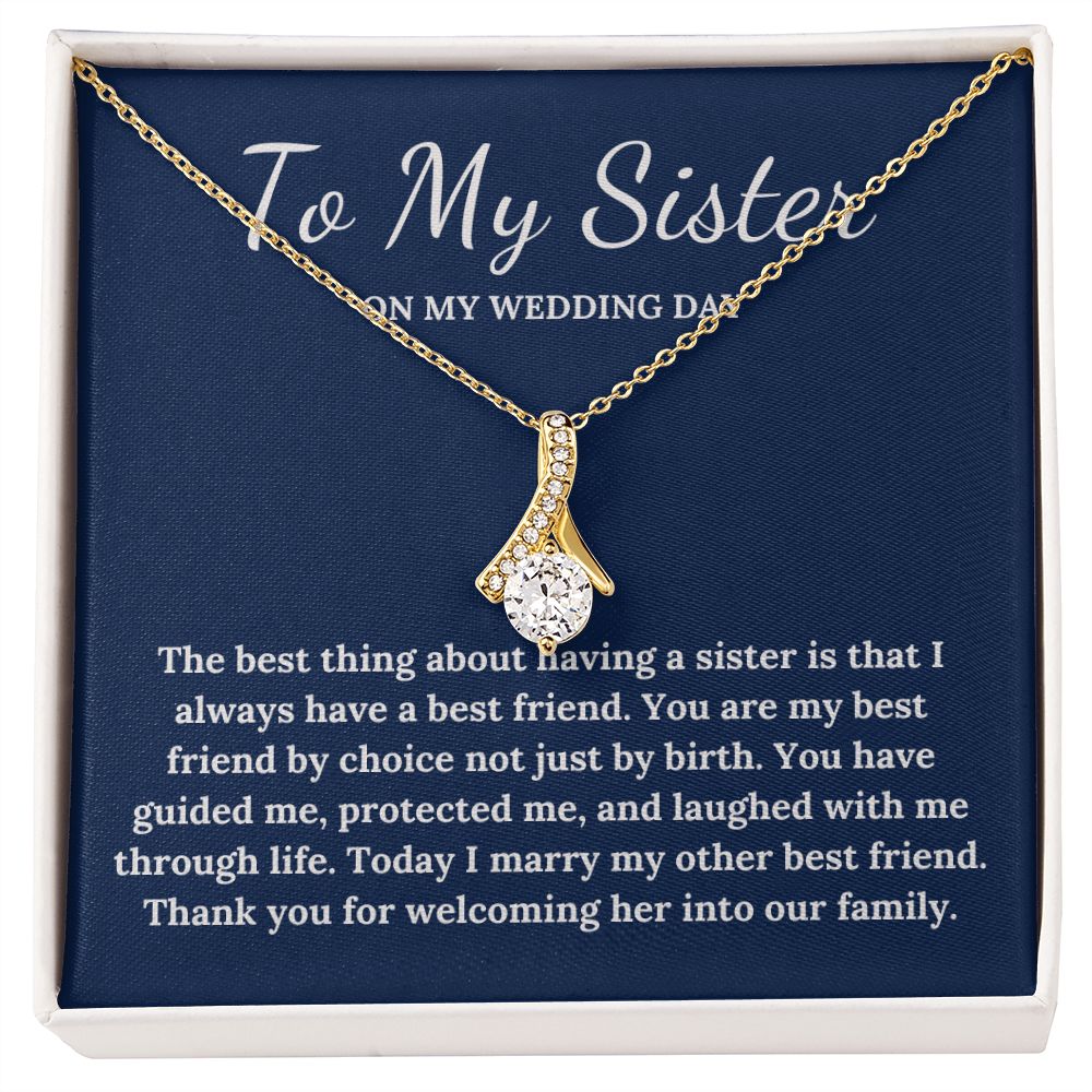 Sister of the Groom wedding necklace gift