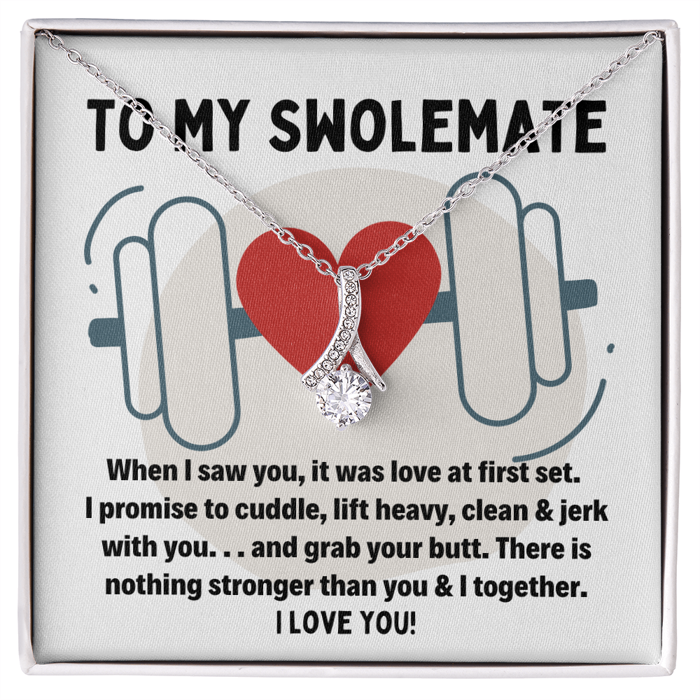 petite ribbon swolemate necklace gift for girlfriend wife