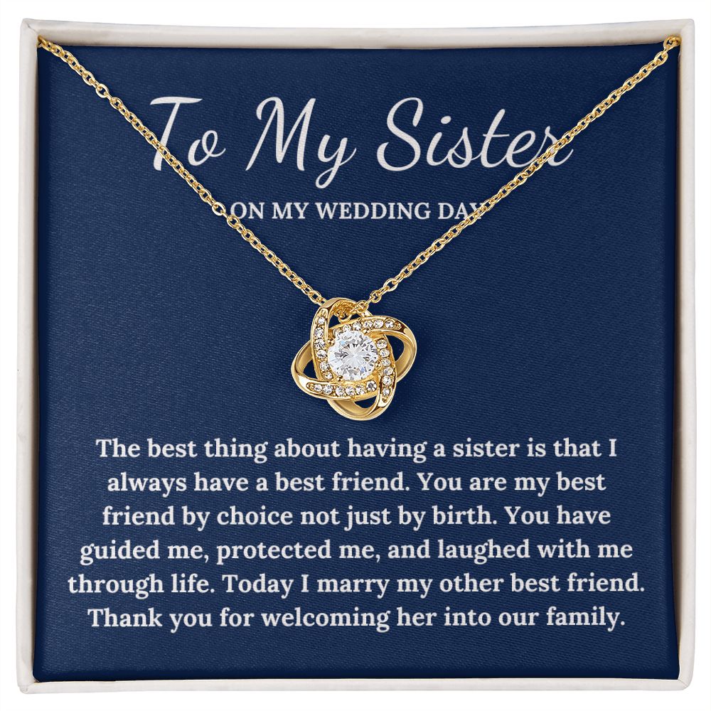 To My Sister on My wedding day - Gift from Groom to sister
