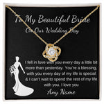 Personalized Groom to Bride Gift Wedding Day Morning keepsake necklace gift