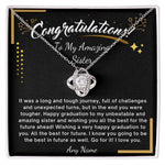 Personalized sister Love knot necklace