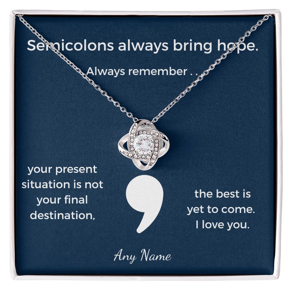 Personalized Semi colons Mental Health necklace