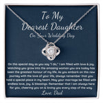 Dad to daughter on wedding day Love Knot Necklace