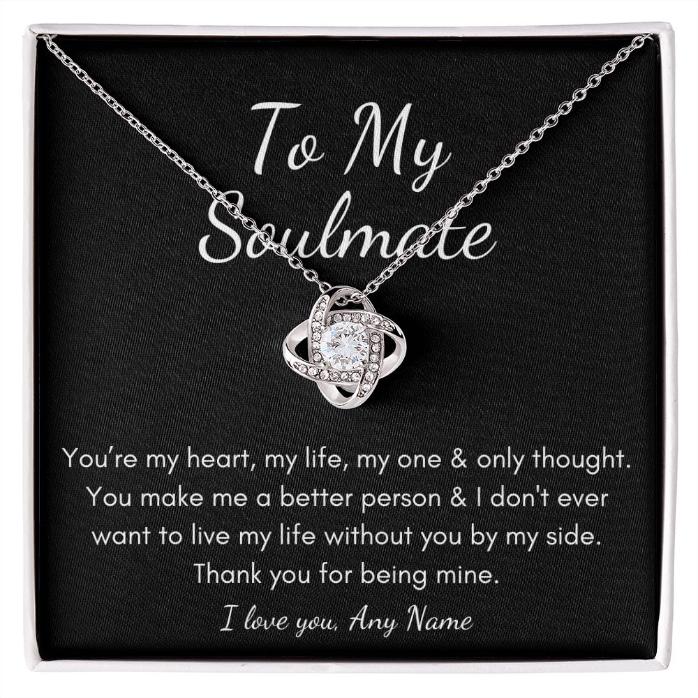 Personalised Soulmate Love Knot necklace for wife and girlfriend