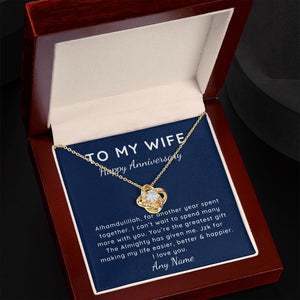 Personalized Love knot necklace Nikkah Islamic Wedding Anniversary gift for wife