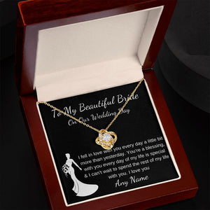 Personalized Groom to Bride Gift Wedding Day Morning keepsake necklace gift
