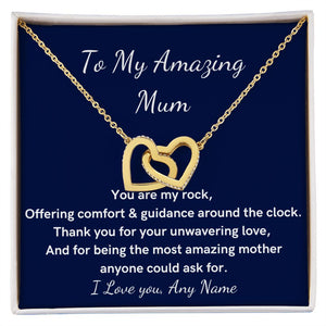 Personalized you are my rock mum heart necklace