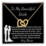 Personalized Groom to Bride Gift Wedding Day heart necklace