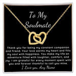 Interlocking Hearts to my soulmate necklace jewelry gift for wife or girlfriend