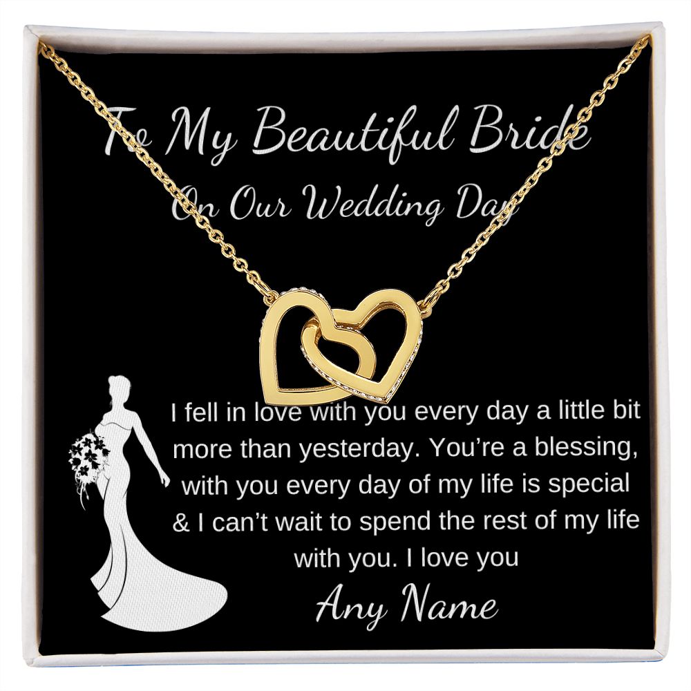 Personalized Wedding necklace gift for wife / bride on wedding day gift