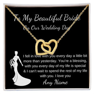 Personalized Wedding necklace gift for wife / bride on wedding day gift