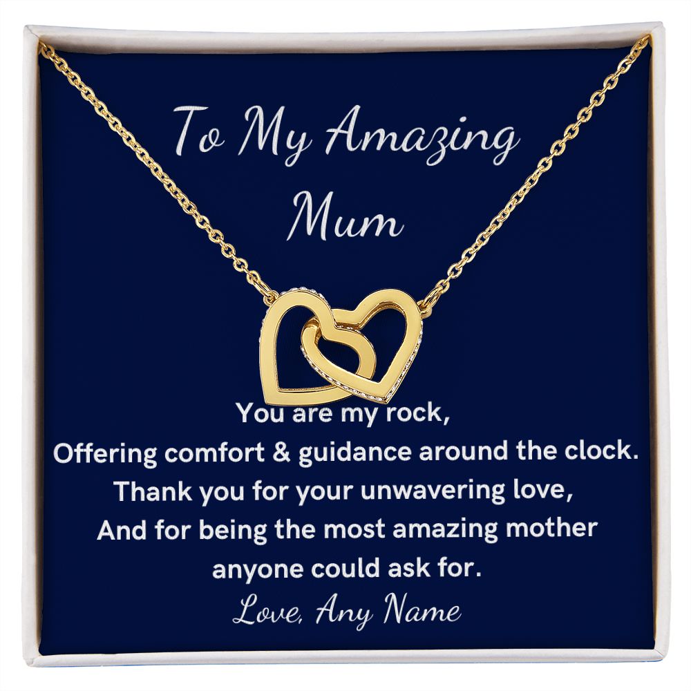 Personalized Mum you are my rock heart necklace