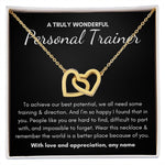 Personalized Personal Trainer appreciation heart necklace gift