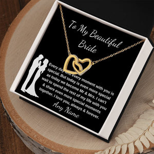Personalized Groom to Bride Gift Wedding Day heart necklace