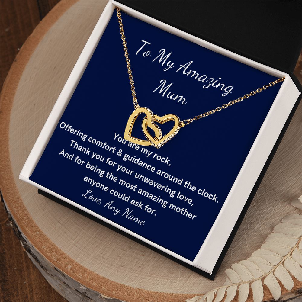 Personalized Mum you are my rock heart necklace