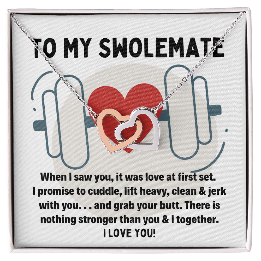 To My Swolemate Necklace for Weightlifting fitness Girlfriend or Wife
