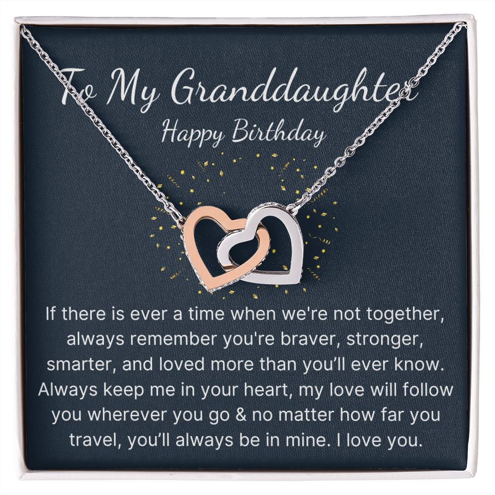 Granddaughter heart necklace birthday present