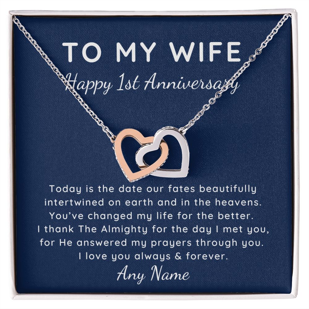 First year Islamic Nikkah One year Wedding Anniversary for wife necklace gift