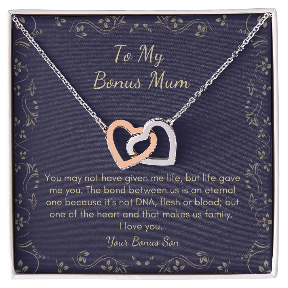 Interlocking heart necklace To My Bonus Mum from Son