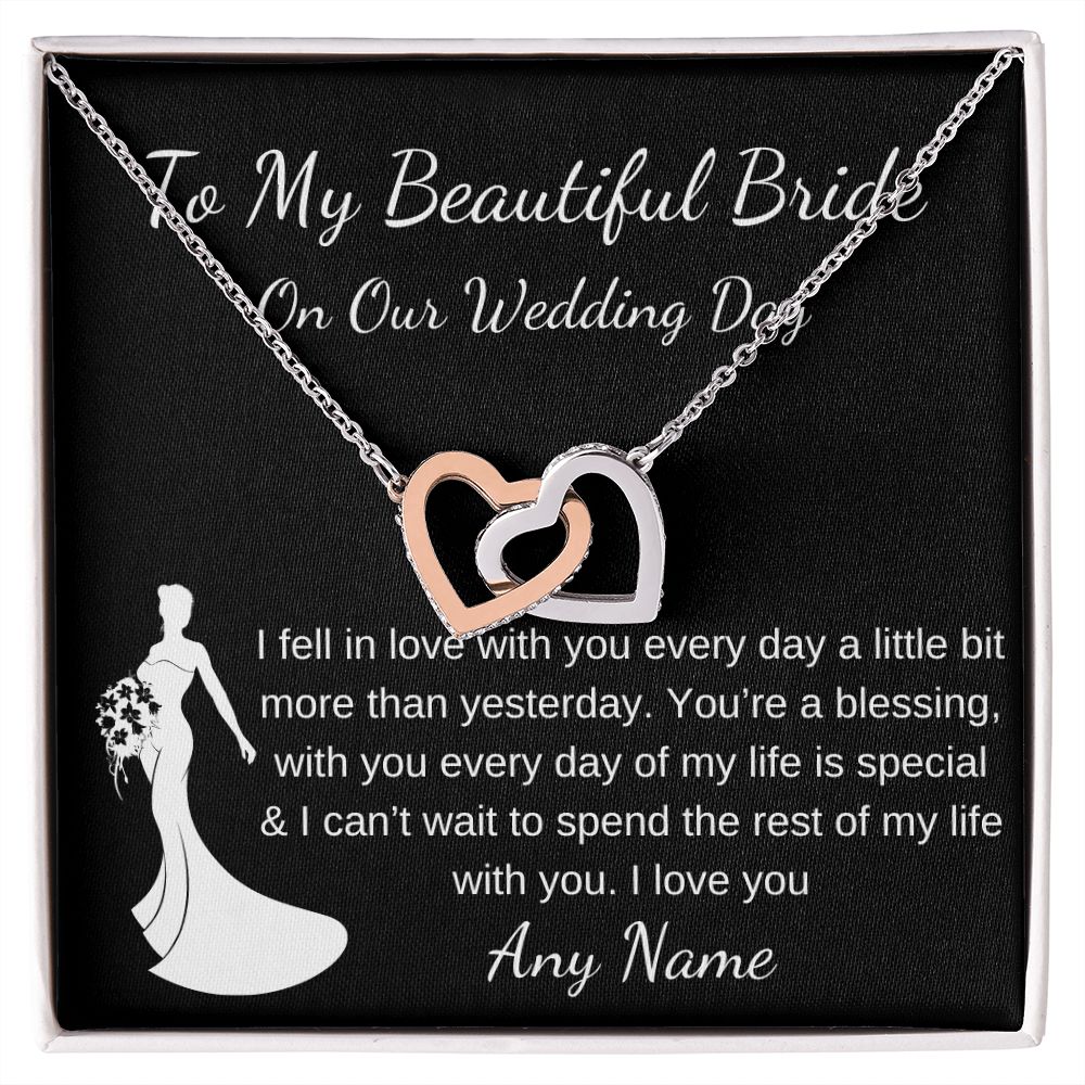 Personalized Wedding necklace gift for wife / bride on wedding day gift