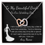 Personalized Wedding necklace gift for wife / bride on wedding day gift