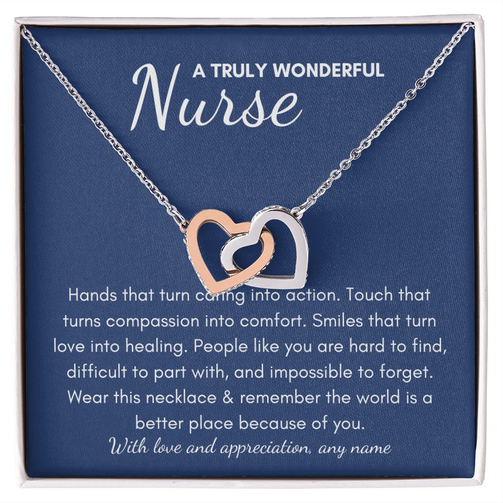 Personalized Nurse appreciation heart necklace gift