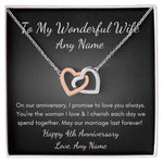 Personalized 4th Anniversary wife heart necklace