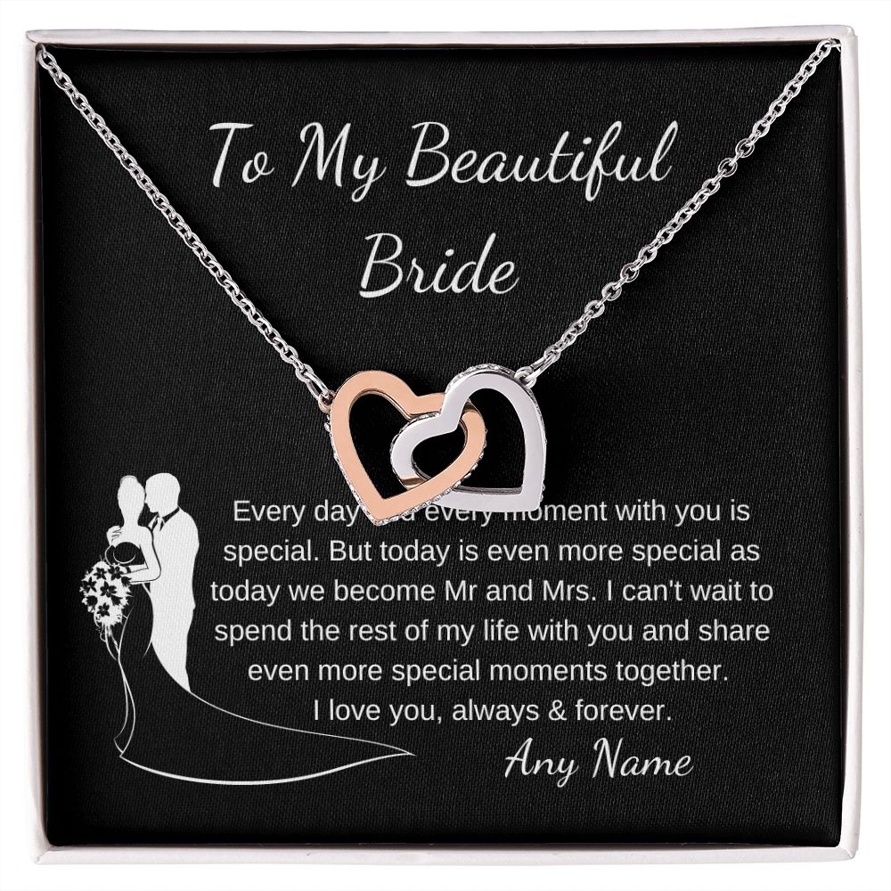 Gift from Groom to bride wedding day heart necklace