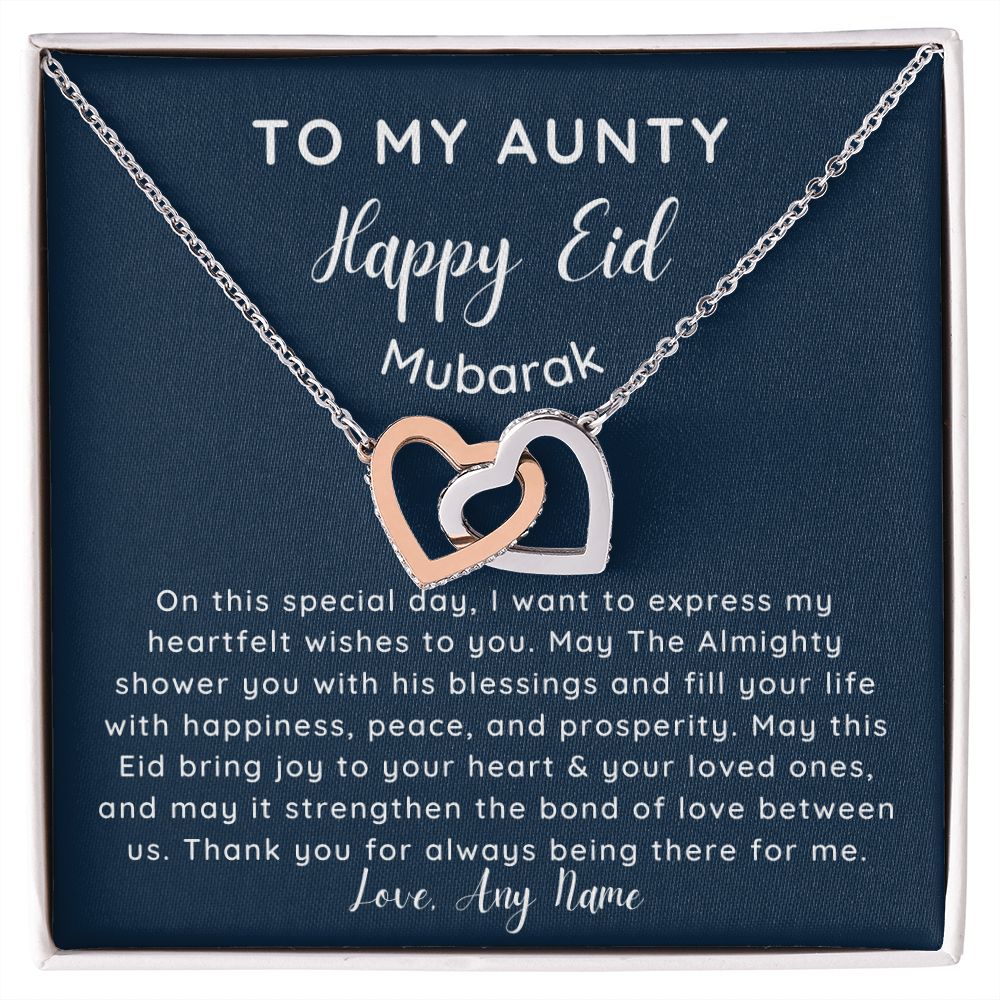 Personalised Eid Mubarak necklace gift for Aunty