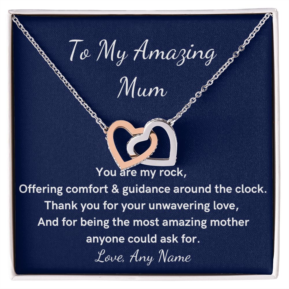 Personalized Mum you are my rock heart necklace