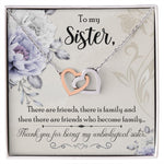 To My Sister unbiological sister bff heart necklace