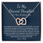 Dad to daughter on wedding day Interlocking Hearts necklace