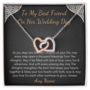 Personalized Interlocking Hearts Islamic Best Friend Wedding gift