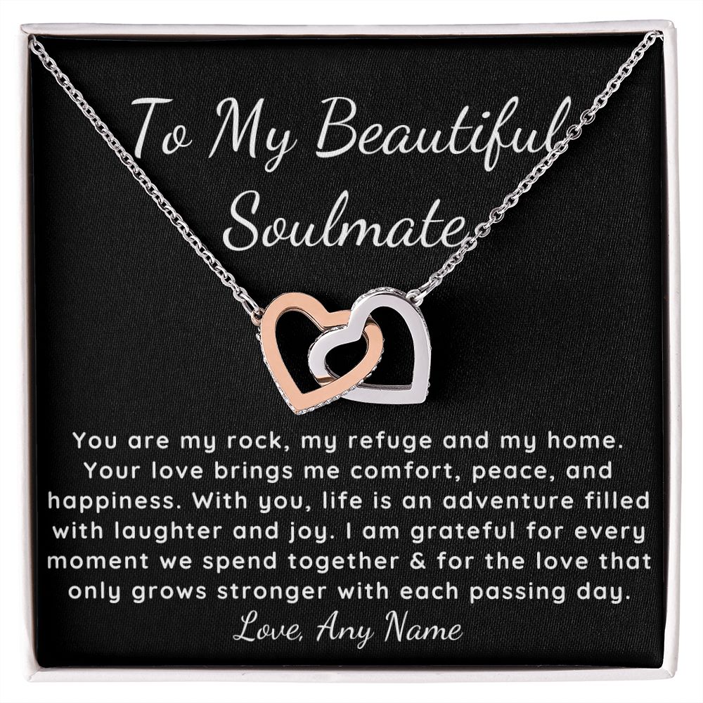 Personalized Soulmate You are my Rock heart necklace gift for wife or girlfriend