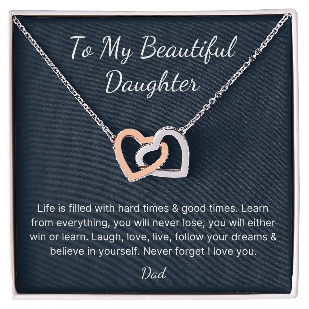 Daughter from dad heart necklace birthday Graduation Christmas gift