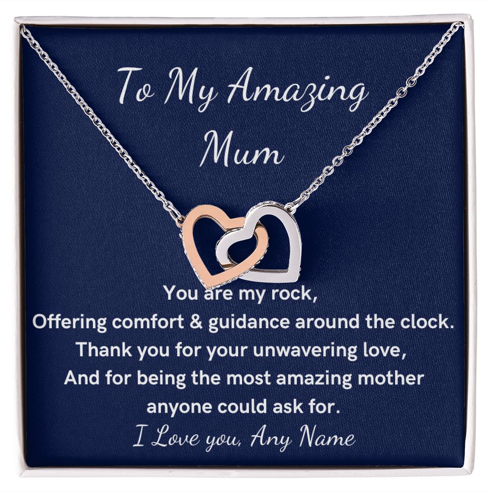 Personalized you are my rock mum heart necklace