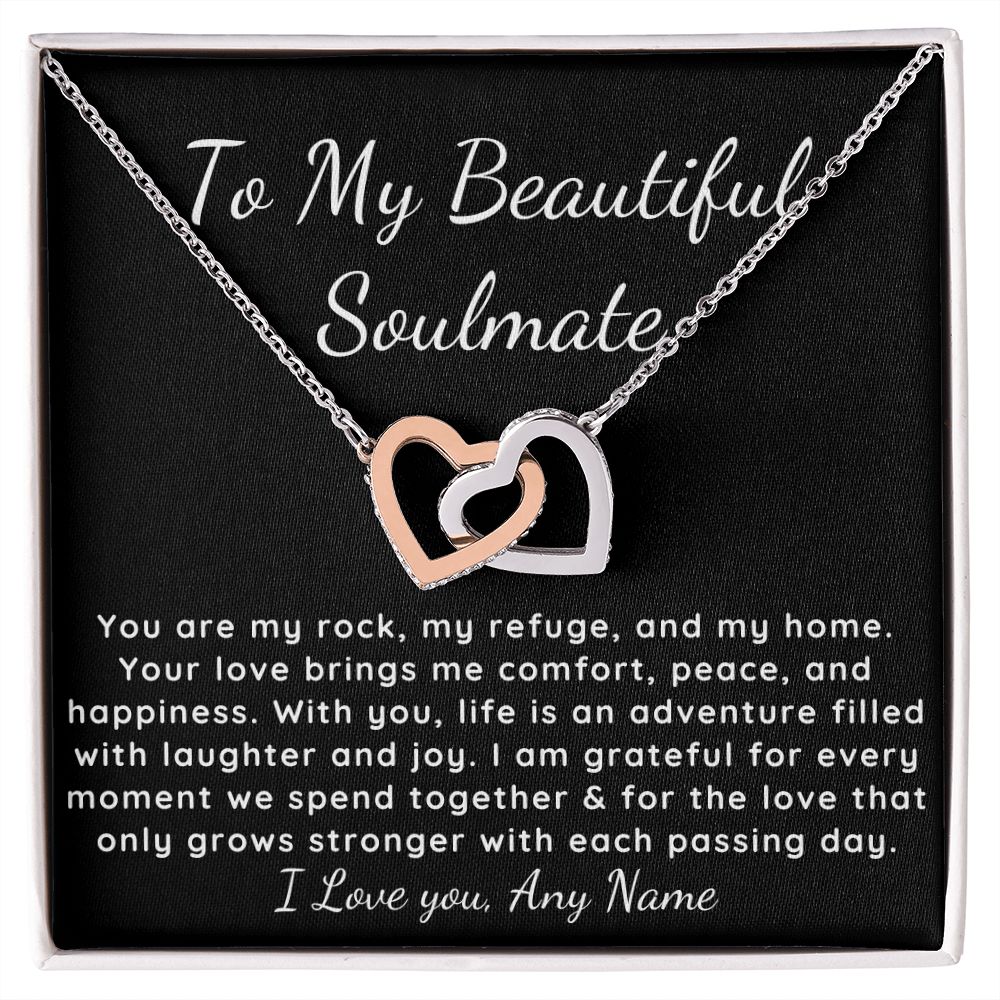 My Beautiful Soulmate Personalized heart necklace for girlfriend or wife