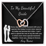 Personalized Groom to Bride Gift Wedding Day heart necklace