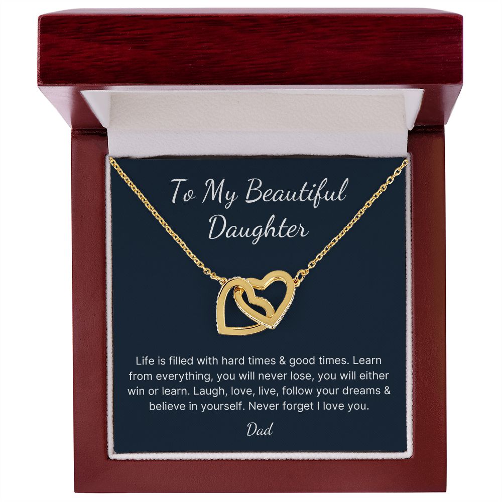 Daughter from dad heart necklace birthday Graduation Christmas gift