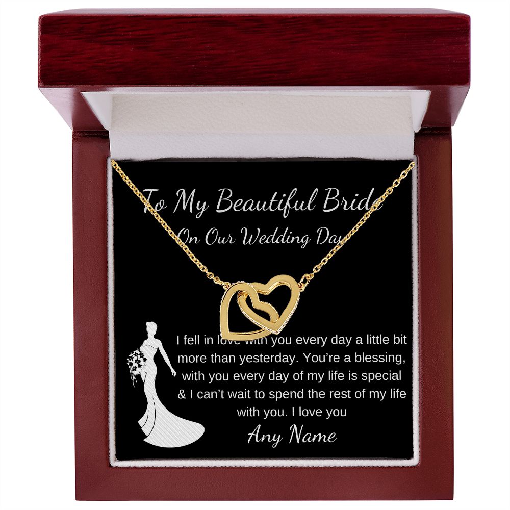 Personalized Wedding necklace gift for wife / bride on wedding day gift