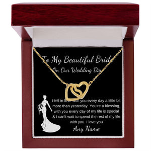 Personalized Wedding necklace gift for wife / bride on wedding day gift