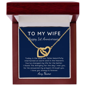 First year Islamic Nikkah One year Wedding Anniversary for wife necklace gift