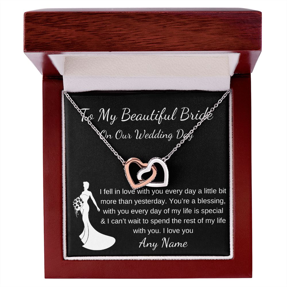 Personalized Wedding necklace gift for wife / bride on wedding day gift