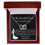 Personalized Wedding necklace gift for wife / bride on wedding day gift