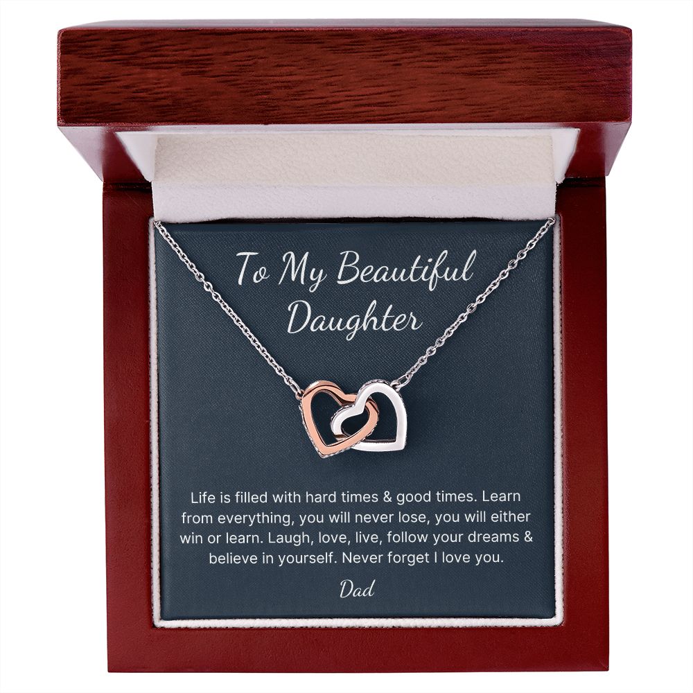 Daughter from dad heart necklace birthday Graduation Christmas gift