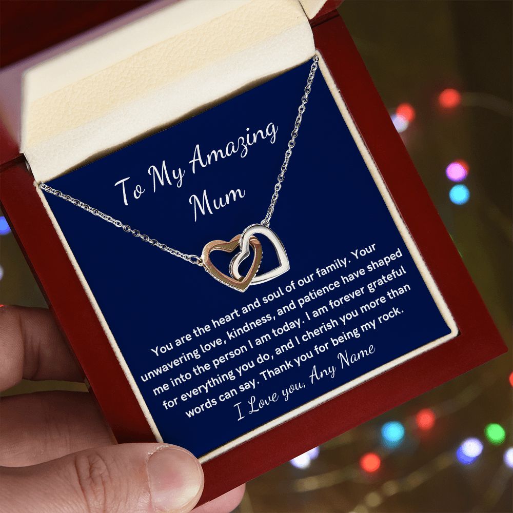 Personalized heart necklace mum gift
