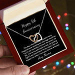 Personalized 7th year happy anniversary heart necklace