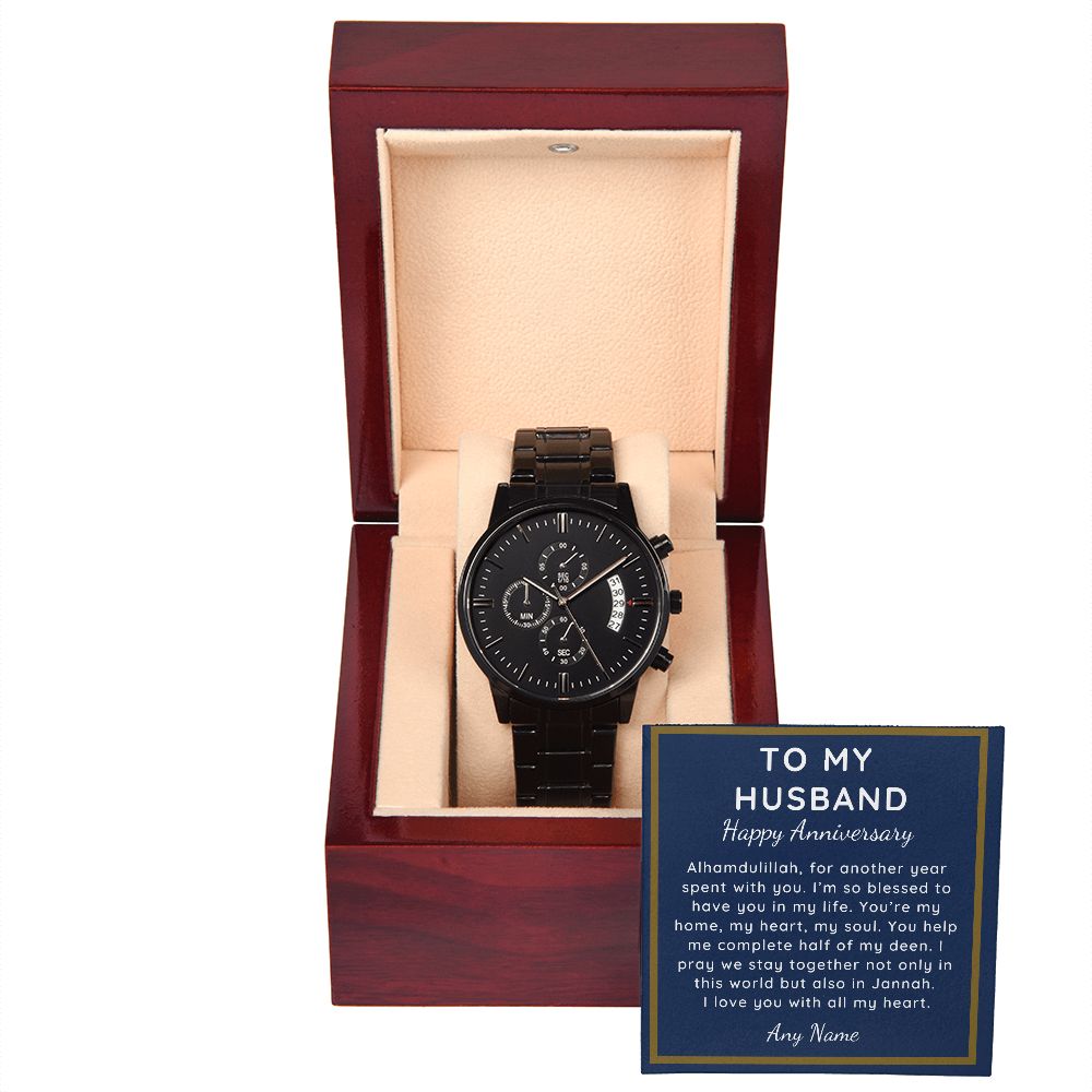 Personalized Chronograph Watch Nikkah Wedding Anniversary for Husband gift