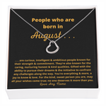 Born in August heart necklace birthday gift