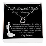 Personalized Groom to Bride Gift Wedding Day Morning keepsake delicate heart necklace